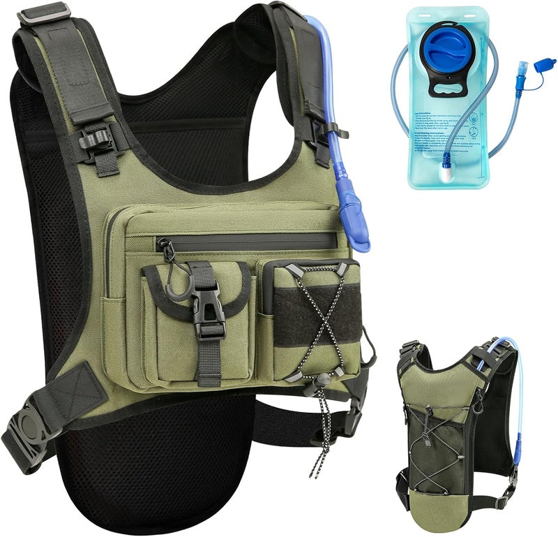 Criuage USA Original Patent Running Hydration Vest Backpack, Lightweight Chest Pack with 2.0L Water Bladder Bag Daypack for Hiking Running Cycling Race Marathon for Women Men - Image 1